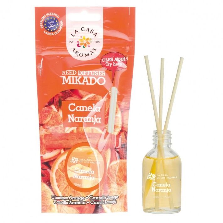 LA CASA DE LOS AROMAS Patyczki zapachowe CYNAMON-POMARAŃCZA, 30 ml