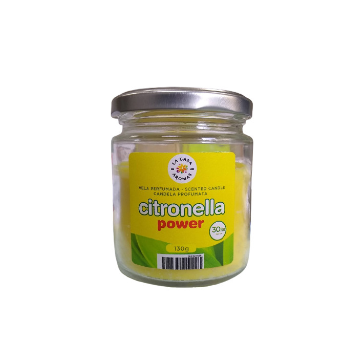 LA CASA DE LOS AROMAS CITRONELLA Świeca o zapachu TRAWY CYTRYNOWEJ, 130 g