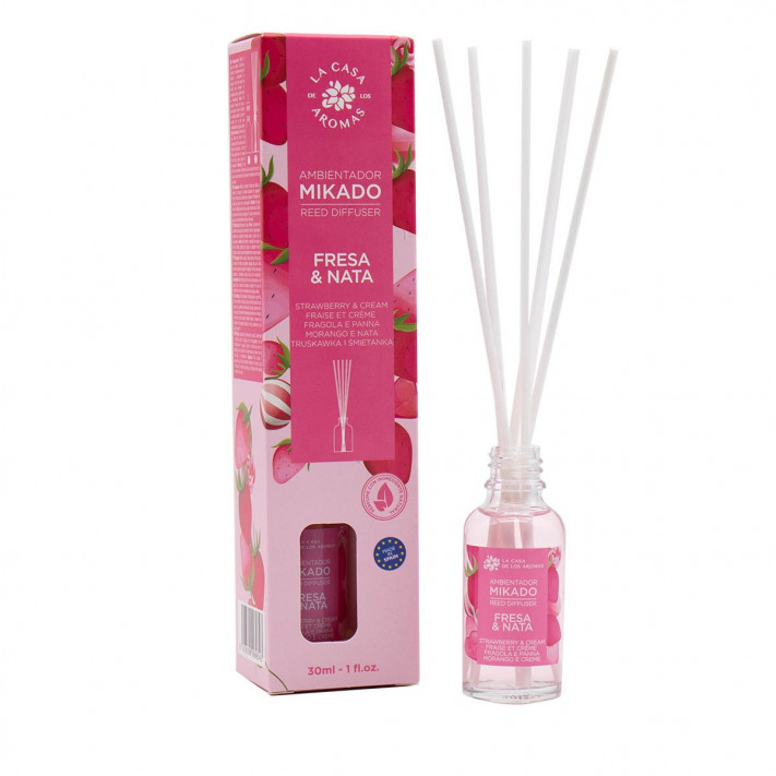 LA CASA DE LOS AROMAS Patyczki zapachowe TRUSKAWKOWO ŚMIETANKOWE, 30 ml
