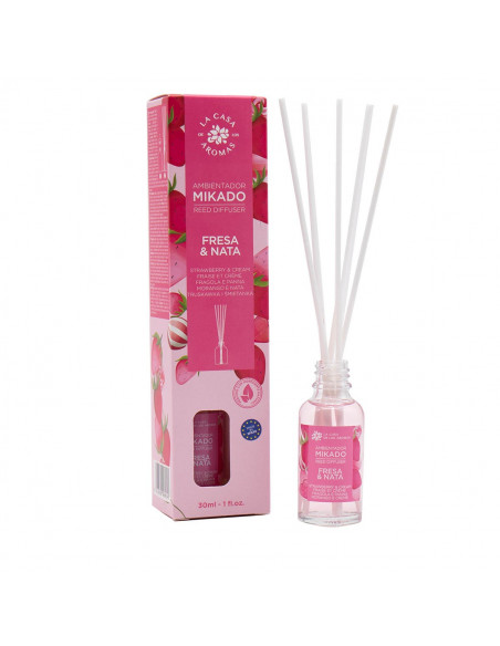LA CASA DE LOS AROMAS Patyczki zapachowe TRUSKAWKOWO ŚMIETANKOWE, 30 ml