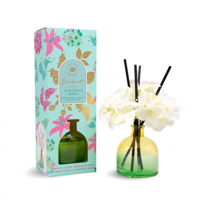 LA CASA DE LOS AROMAS FLOWER BOUQUET Patyczki zapachowe BIAŁA HERBATA & RÓŻE, 170 ml