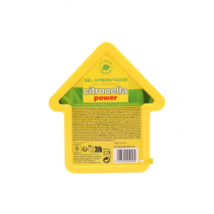 LA CASA DE LOS AROMAS CITRONELLA POWER Odświeżacz w żelu TRAWA CYTRYNOWA, 100 g 