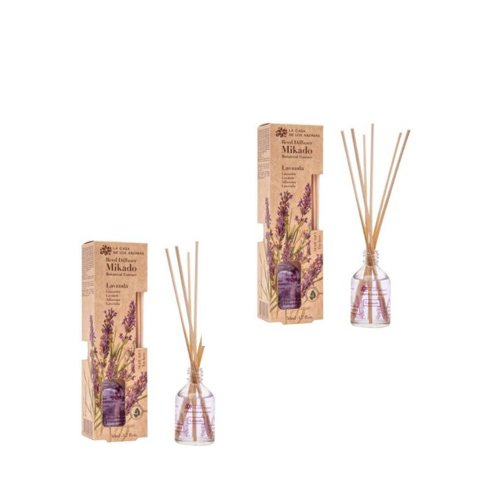 LA CASA DE LOS AROMAS BOTANIC Patyczki zapachowe LAWENDA 50 ml, pakiet 2 opakowań