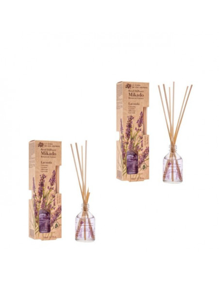 LA CASA DE LOS AROMAS BOTANIC Patyczki zapachowe LAWENDA 50 ml, pakiet 2 opakowań