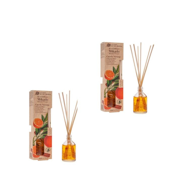 LA CASA DE LOS AROMAS BOTANIC Patyczki zapachowe CYNAMON-POMARAŃCZA 50 ml, pakiet 2 opakowań
