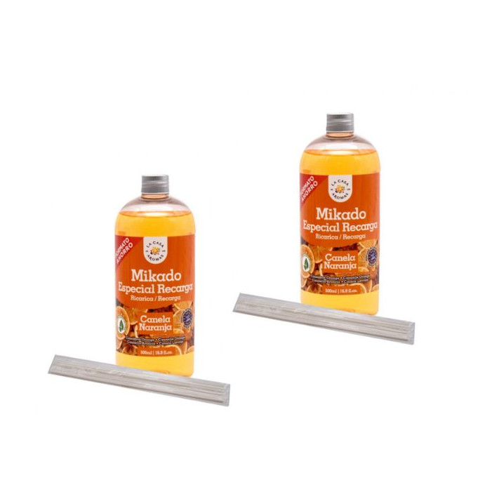 LA CASA DE LOS AROMAS INTENSO Płyn zapachowy CYNAMON-POMARAŃCZA 500 ml, pakiet 2 opakowań 