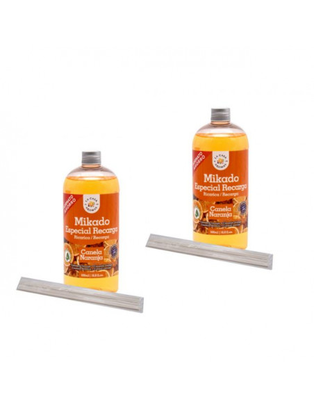LA CASA DE LOS AROMAS INTENSO Płyn zapachowy CYNAMON-POMARAŃCZA 500 ml, pakiet 2 opakowań 