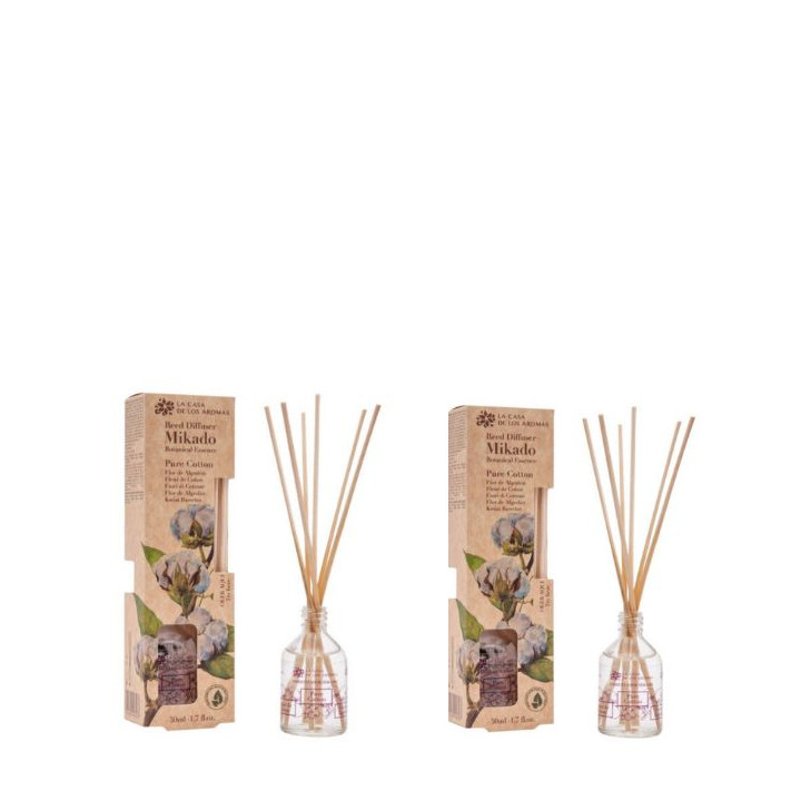 LA CASA DE LOS AROMAS BOTANIC Patyczki zapachowe KWIAT BAWEŁNY 50 ml, pakiet 2 opakowań