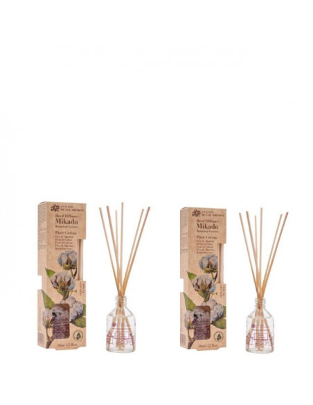 LA CASA DE LOS AROMAS BOTANIC Patyczki zapachowe KWIAT BAWEŁNY 50 ml, pakiet 2 opakowań