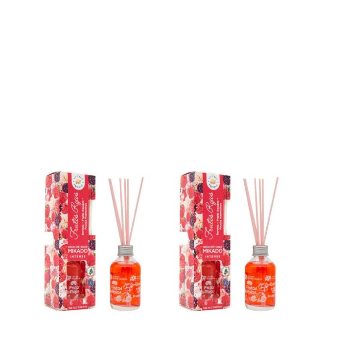 LA CASA DE LOS AROMAS INTENSO Patyczki zapachowe CZERWONE OWOCE  100 ml, pakiet 2 opakowań