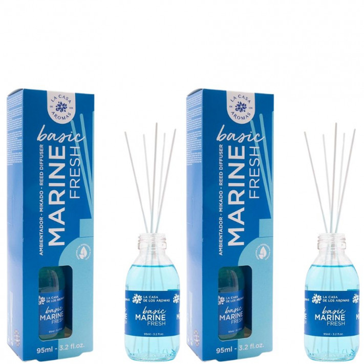 LA CASA DE LOS AROMAS BASIC Patyczki zapachowe MARINE FRESH 95 ml, pakiet 2 opakowań