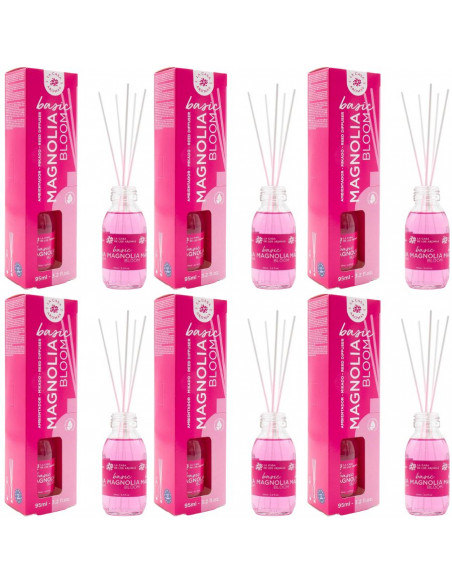 LA CASA DE LOS AROMAS BASIC Patyczki zapachowe MAGNOLIA BLOOM 95 ml, pakiet 6 opakowań