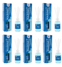 LA CASA DE LOS AROMAS BASIC Patyczki zapachowe MARINE FRESH 95 ml, pakiet 6 opakowań  2