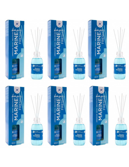 LA CASA DE LOS AROMAS BASIC Patyczki zapachowe MARINE FRESH 95 ml, pakiet 6 opakowań 
