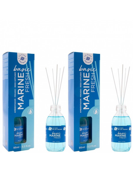 LA CASA DE LOS AROMAS BASIC Patyczki zapachowe MARINE FRESH 95 ml, pakiet 2 opakowań