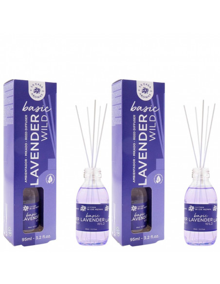 LA CASA DE LOS AROMAS BASIC Patyczki zapachowe LAWENDER WILD 95 ml, pakiet 2 opakowań