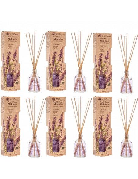 LA CASA DE LOS AROMAS BOTANIC Patyczki zapachowe LAWENDA 50 ml, pakiet 6 opakowań