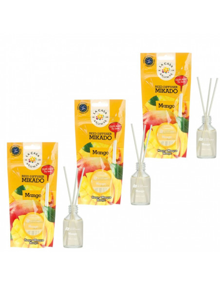 LA CASA DE LOS AROMAS Patyczki zapachowe MANGO 30 ml, pakiet 3 opakowań