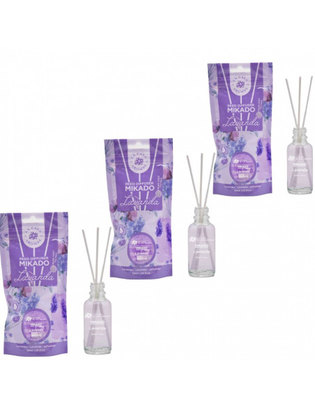 LA CASA DE LOS AROMAS Patyczki zapachowe LAWENDA 30 ml, pakiet 3 opakowań