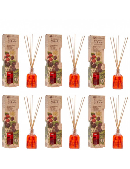 LA CASA DE LOS AROMAS BOTANIC Patyczki zapachowe CZERWONE OWOCE 50 ml, pakiet 6 opakowań