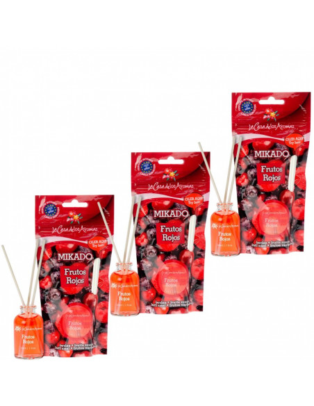 LA CASA DE LOS AROMAS Patyczki zapachowe CZERWONE OWOCE 30 ml, pakiet 3 opakowań