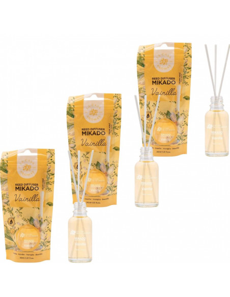 LA CASA DE LOS AROMAS Patyczki zapachowe WANILIA 30 ml, pakiet 3 opakowań