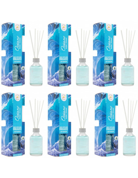 LA CASA DE LOS AROMAS INTENSO Patyczki zapachowe OCEAN 100 ml, pakiet 6 opakowań