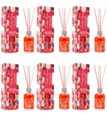 LA CASA DE LOS AROMAS INTENSO Patyczki zapachowe CZERWONE OWOCE  100 ml, pakiet 6 opakowań