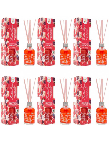 LA CASA DE LOS AROMAS INTENSO Patyczki zapachowe CZERWONE OWOCE  100 ml, pakiet 6 opakowań