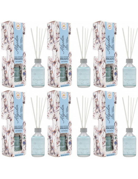 LA CASA DE LOS AROMAS INTENSO Patyczki zapachowe KWIAT BAWEŁNY 100 ml, pakiet 6 opakowań