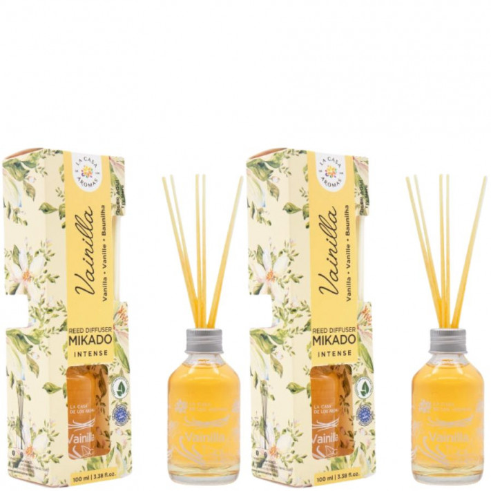 LA CASA DE LOS AROMAS INTENSO Patyczki zapachowe WANILIA 100 ml, pakiet 2 opakowań