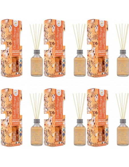 LA CASA DE LOS AROMAS INTENSO Patyczki zapachowe CYNAMON-POMARAŃCZA 100 ml, pakiet 6 opakowań 