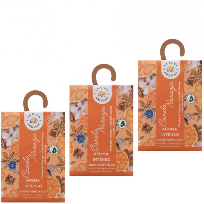 LA CASA DE LOS AROMAS INTENSO Saszetka zapachowa CYNAMON-POMARAŃCZA 100 ml, pakiet 3 opakowań