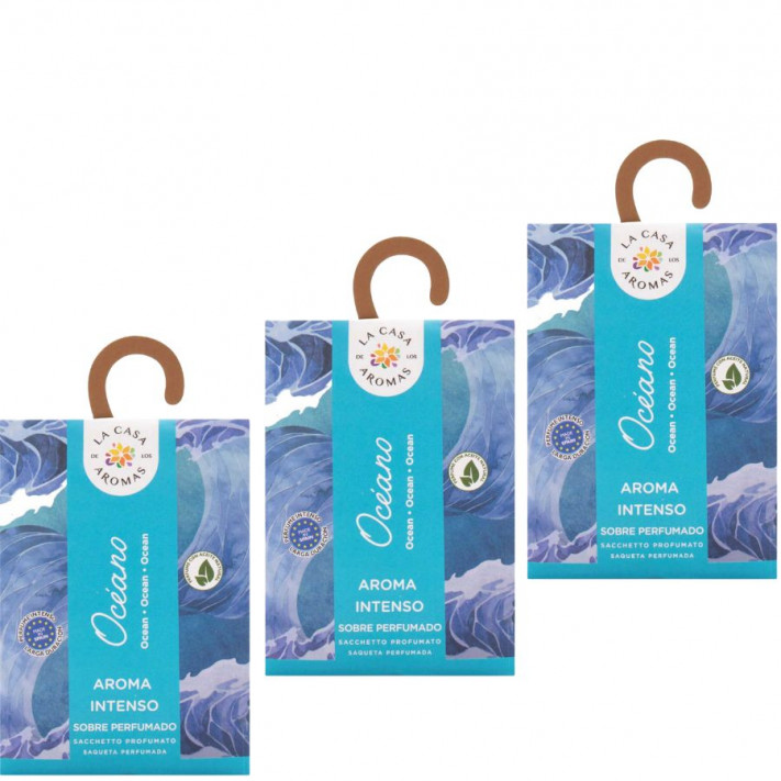 LA CASA DE LOS AROMAS INTENSO Saszetka zapachowa, OCEAN 100 ml, pakiet 3 opakowań
