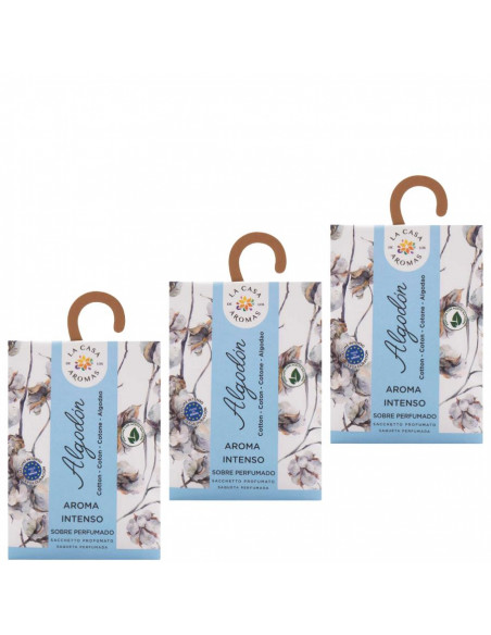 LA CASA DE LOS AROMAS INTENSO Saszetka zapachowa BAWEŁNA 100 ml, pakiet 3 opakowań