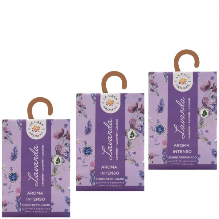 LA CASA DE LOS AROMAS INTENSO Saszetka zapachowa LAWENDA 100 ml, pakiet 3 opakowań