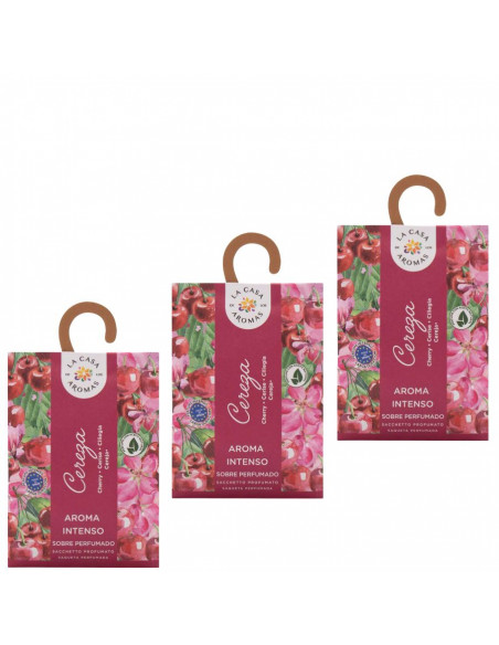 LA CASA DE LOS AROMAS INTENSO Saszetka zapachowa WIŚNIA 100 ml, pakiet 3 opakowań