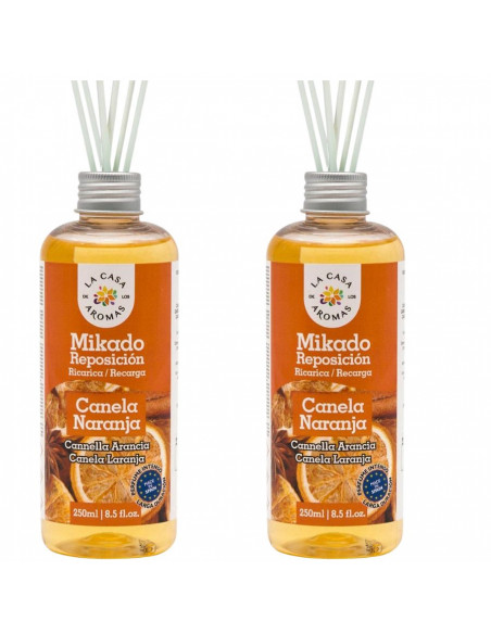 LA CASA DE LOS AROMAS INTENSO Olejek zapachowy CYNAMON-POMARAŃCZA 250 ml zapas, pakiet 2 opakowań