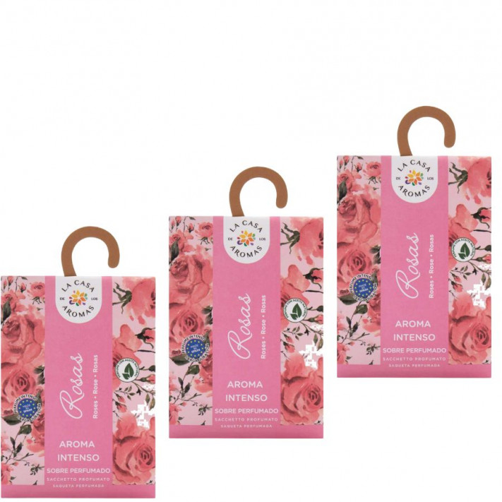 LA CASA DE LOS AROMAS INTENSO Saszetka zapachowa RÓŻA 100 ml, pakiet 3 opakowań