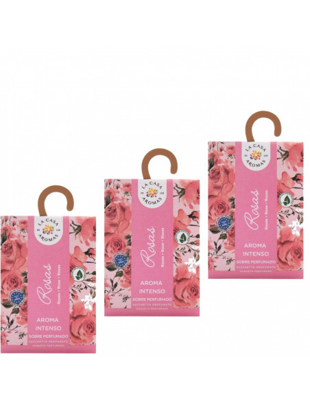 LA CASA DE LOS AROMAS INTENSO Saszetka zapachowa RÓŻA 100 ml, pakiet 3 opakowań