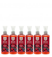 LA CASA DE LOS AROMAS INTENSO Patyczki zapachowe CZERWONE OWOCE 250 ml zapas, pakiet 6 opakowań