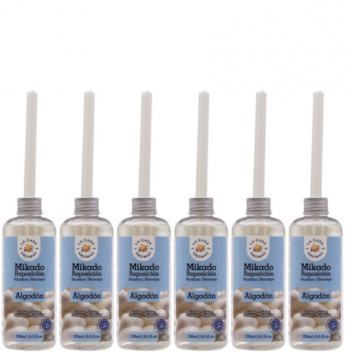 LA CASA DE LOS AROMAS INTENSO Olejek zapachowy KWIAT BAWEŁNY 250 ml zapas, pakiet 6 opakowań