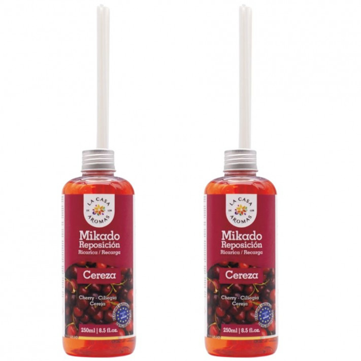 LA CASA DE LOS AROMAS INTENSO Olejek zapachowy WIŚNIA, 250 ml zapas, pakiet 2 opakowań