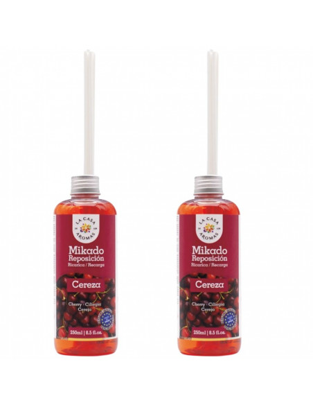 LA CASA DE LOS AROMAS INTENSO Olejek zapachowy WIŚNIA, 250 ml zapas, pakiet 2 opakowań