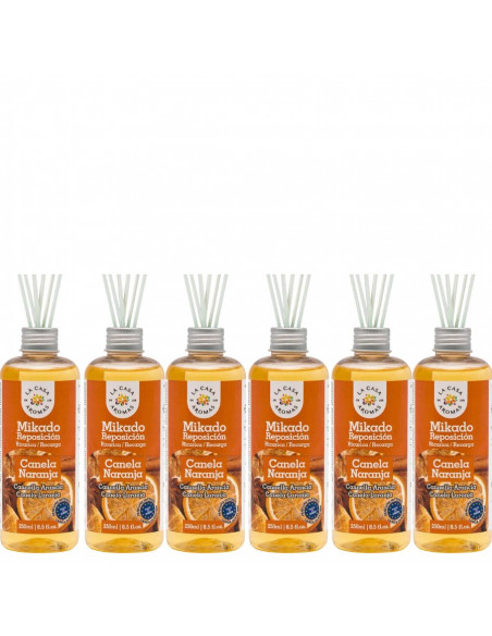 LA CASA DE LOS AROMAS INTENSO Olejek zapachowy CYNAMON-POMARAŃCZA 250 ml zapas, pakiet 6 opakowań