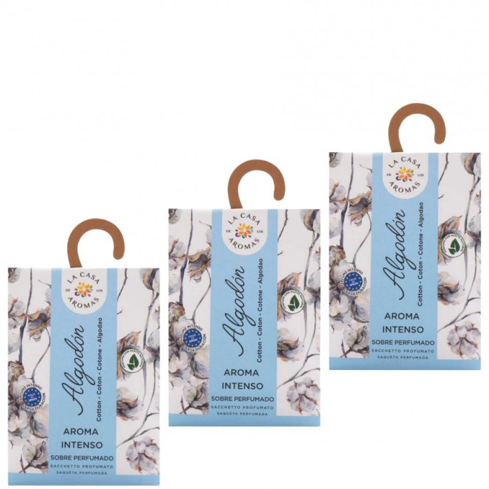 LA CASA DE LOS AROMAS INTENSO Saszetka zapachowa BAWEŁNA 100 ml, pakiet 3 opakowań