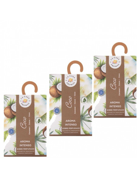 LA CASA DE LOS AROMAS INTENSO Saszetka zapachowa KOKOS 100 ml, pakiet 3 opakowań