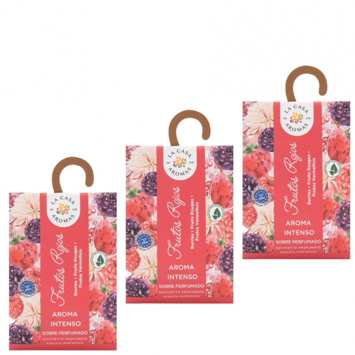 LA CASA DE LOS AROMAS INTENSO Saszetka zapachowa CZERWONE OWOCE 100 ml, pakiet 3 opakowań