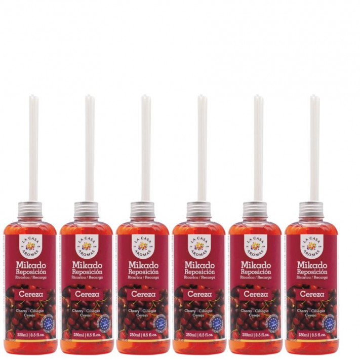 LA CASA DE LOS AROMAS INTENSO Olejek zapachowy WIŚNIA, 250 ml zapas, pakiet 6 opakowań