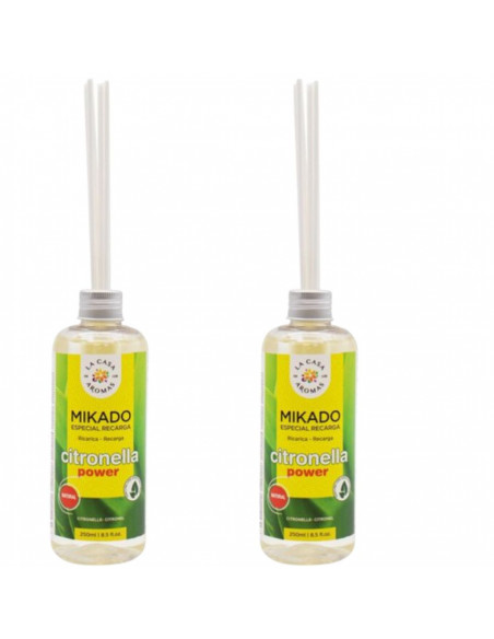 LA CASA DE LOS AROMAS INTENSO Olejek zapachowy CITRONELLA TRAWA CYTRYNOWA 250 ml zapas, pakiet 2 opakowań